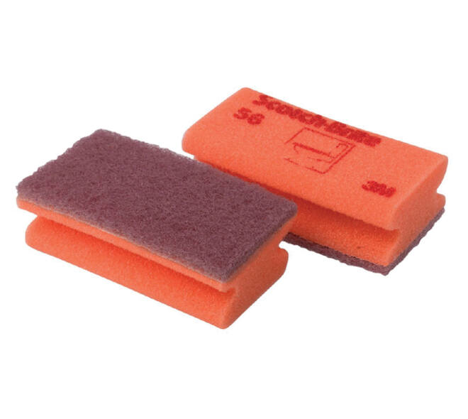 Schuurspons Scotch -Brite delicate oppervlakken 70x133mm rood 10 stuks