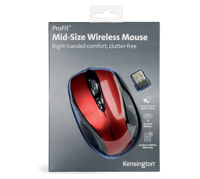Muis Kensington Pro Fit draadloos rood