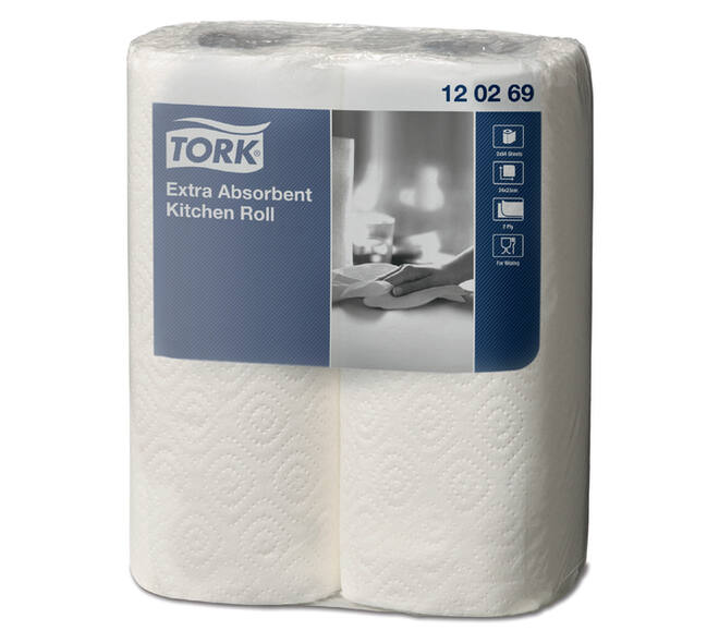 Keukenrol Tork Premium 2-laags 64 vel wit 120269