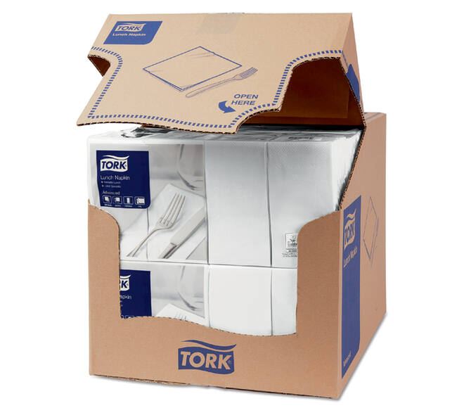 Lunchservet Tork Advanced 1/8 vouw 2-laags 328x325mm 200 vel wit 477402