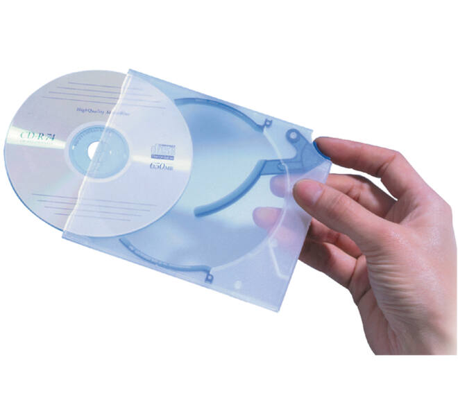Cd opbergbox Quickflip standaard blauw 5 stuks