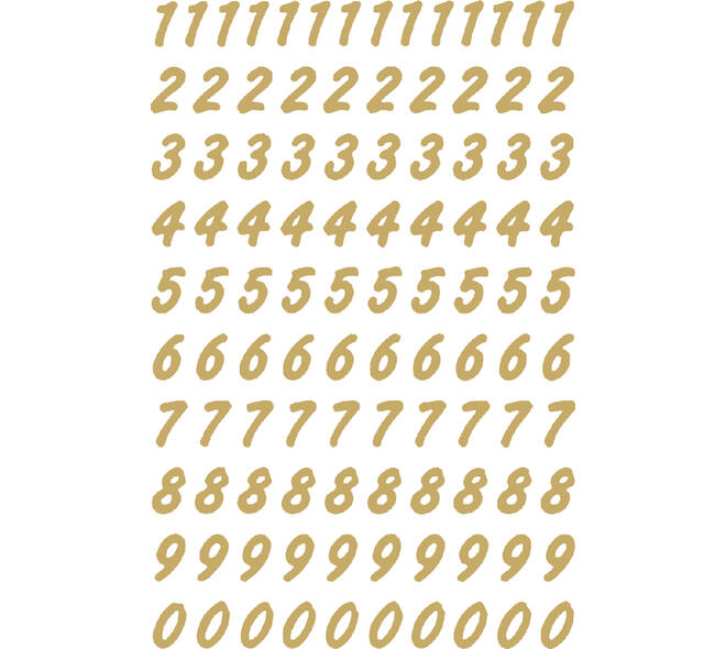 Etiket HERMA 4151 8mm getallen 0-9 goud op transparant 200 stuks