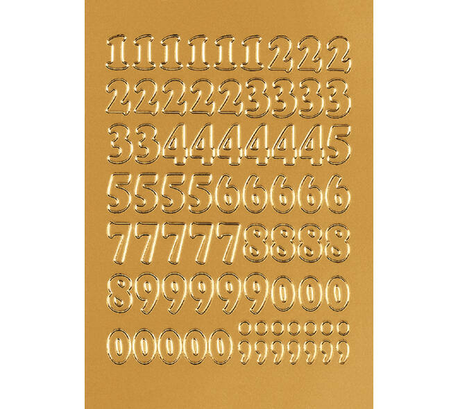 Etiket HERMA 4184 12mm getallen 0-9 goudfolie 66 stuks
