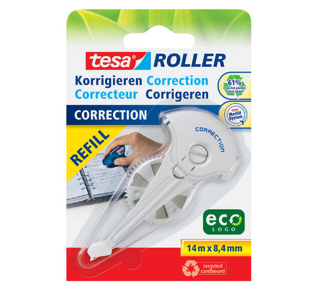 Correctietape navulling tesa® ecoLogo® 14mx8,4mm op blister