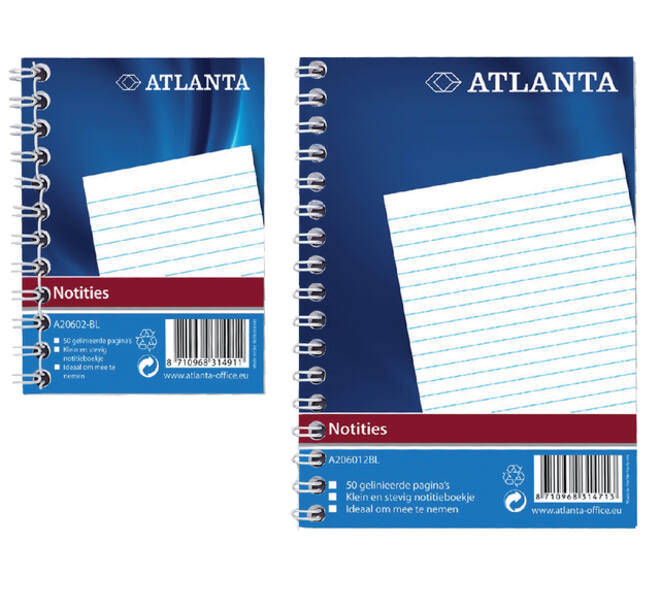 Notitieboek Djois Atlanta A6 lijn 100blz met zijspiraal