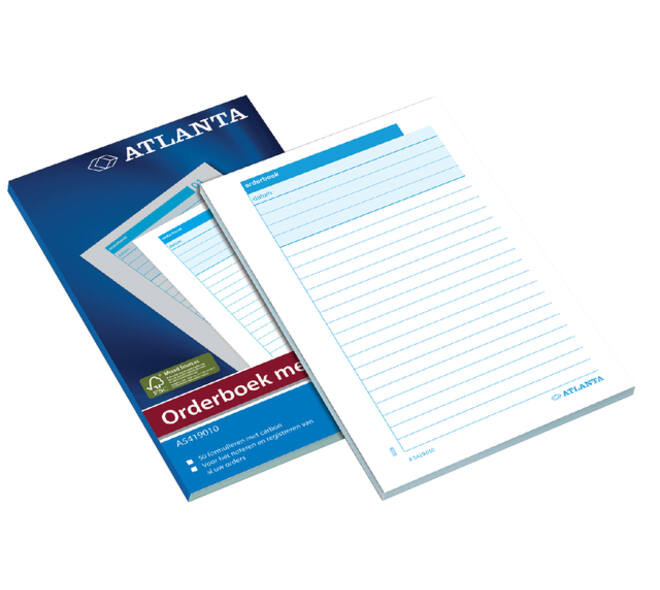 Orderboek Djois Atlanta 185x110mm 50x2vel met carbon wit