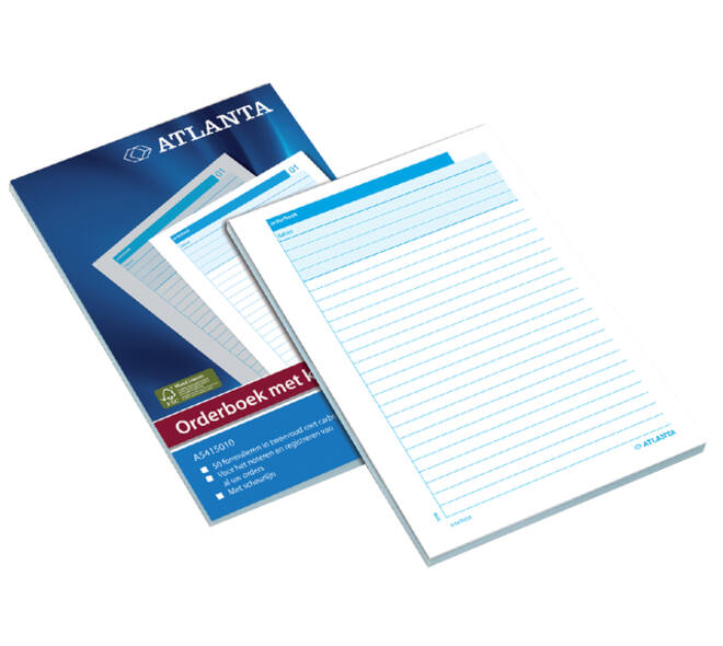 Orderboek Djois Atlanta A5 50x2vel met carbon wit