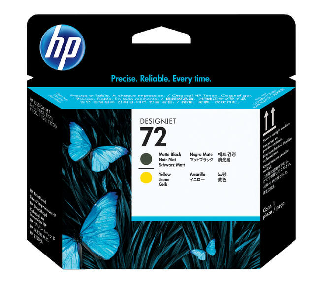 Printkop HP C9384A 72 geel + mat zwart