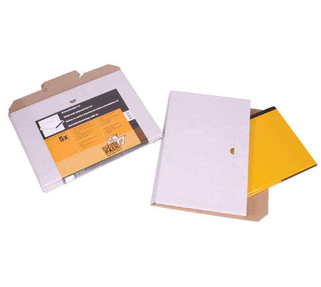 Brievenbusbox CleverPack A4 350x230x26mm karton wit pak à 5 stuks