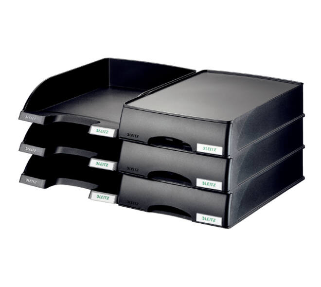 Brievenbak Leitz Plus met lade A4 maxi zwart