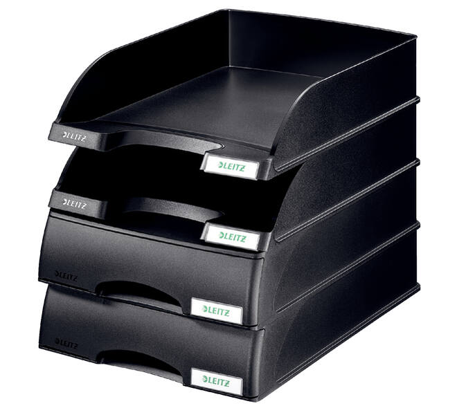 Brievenbak Leitz Plus met lade A4 maxi zwart