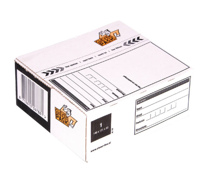 Postpakketbox 1 CleverPack 146x131x56mm wit pak à 25 stuks