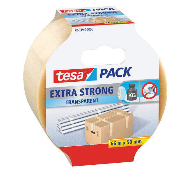 Verpakkingstape tesapack® Extra Strong 66mx50mm pvc transparant