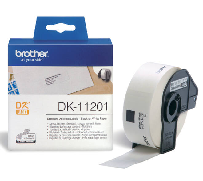 Etiket Brother DK-11201 adressering 29x90mm 1 rol á 400 stuks wit