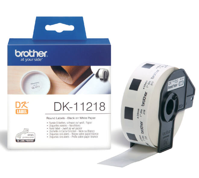 Etiket Brother DK-11218 rond 24mm 1 rol á 1000 stuks wit