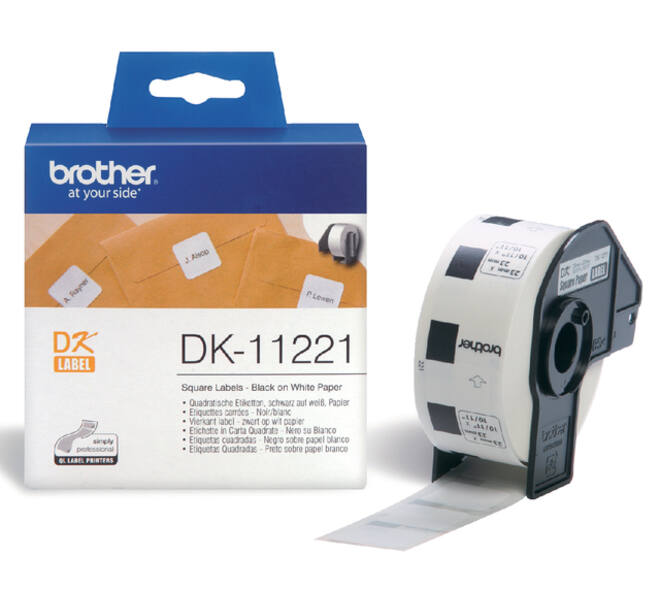 Etiket Brother DK-11221 vierkant 23x23mm 1 rol á 1000 stuks wit