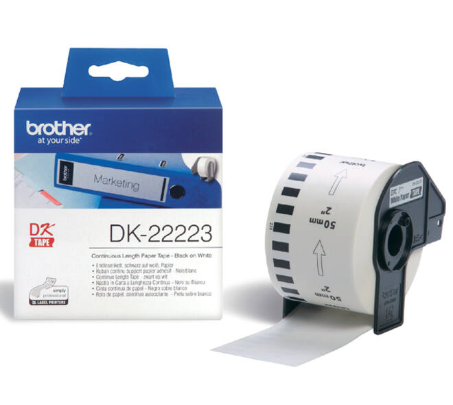 Etiket Brother DK-22223 doorlopend 50mm 1 rol á 30m wit