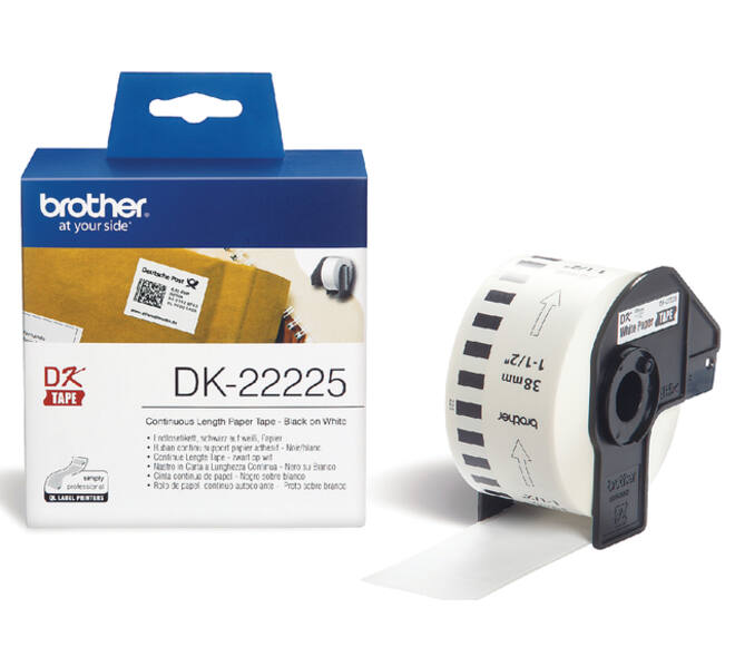 Etiket Brother DK-22225 doorlopend 38mm 1 rol á 30m wit