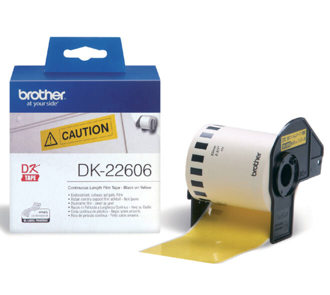 Etiket Brother DK-22606 doorlopend 62mm 1 rol á 15m geel