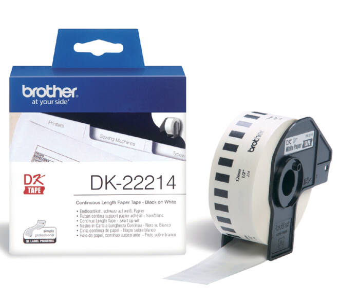 Etiket Brother DK-22214 doorlopend 12mm 1 rol á 30m wit