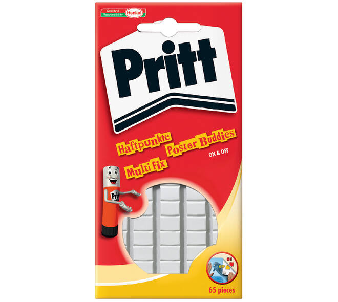 Poster Buddies Pritt dubbelzijdige kleefpads voor oa posters blister à 65 stuks