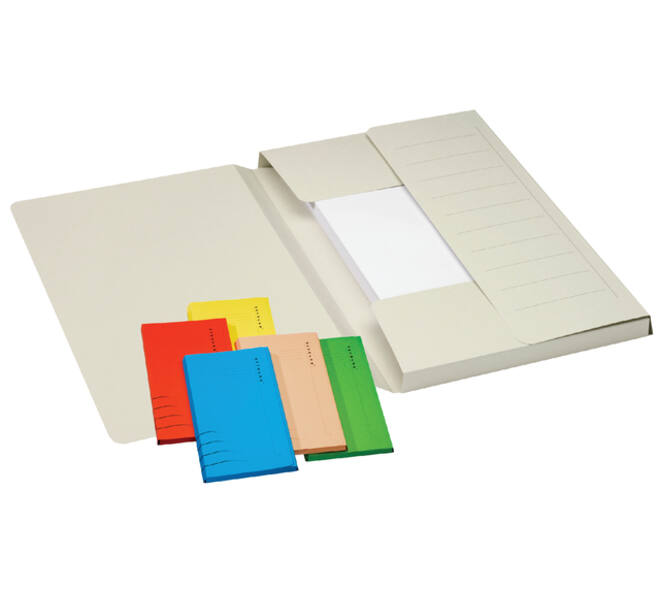 Dossiermap Djois Secolor Mammoet folio 3 kleppen 250gr recycled 360 x 250 mm rood 50 stuks
