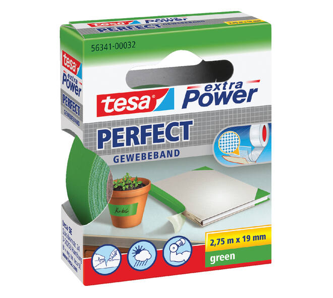 Textieltape tesa® extra Power Perfect 2.75mx19mm groen