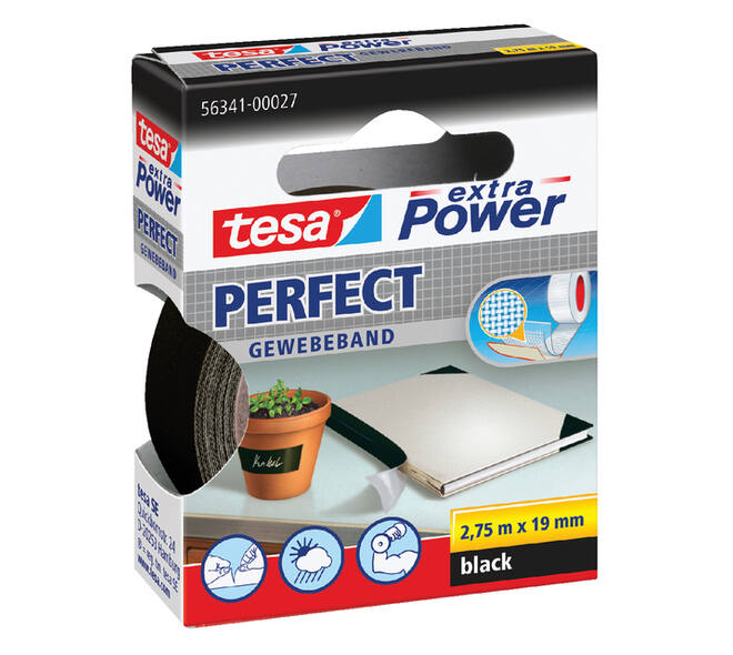 Textieltape tesa® extra Power Perfect 2.75mx19mm zwart