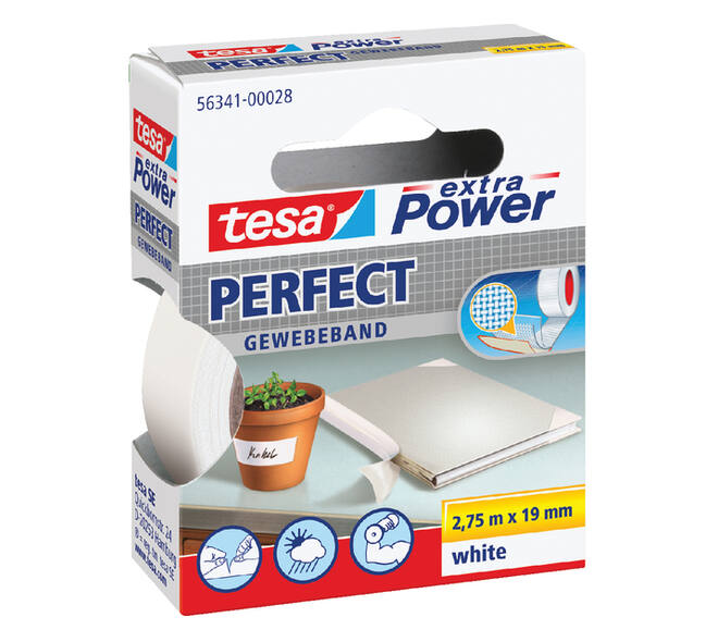 Textieltape tesa® extra Power Perfect 2.75mx19mm wit