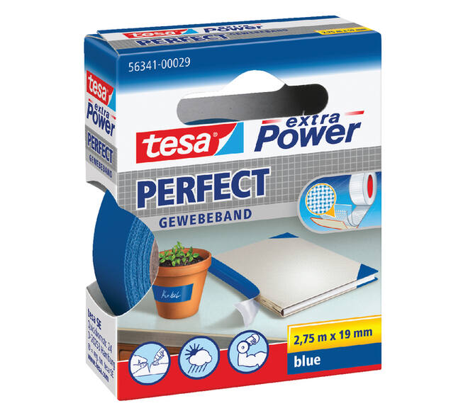 Textieltape tesa® extra Power Perfect 2.75mx19mm blauw