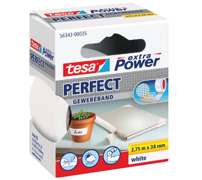 Textieltape tesa® extra Power Perfect 2.75mx38mm wit