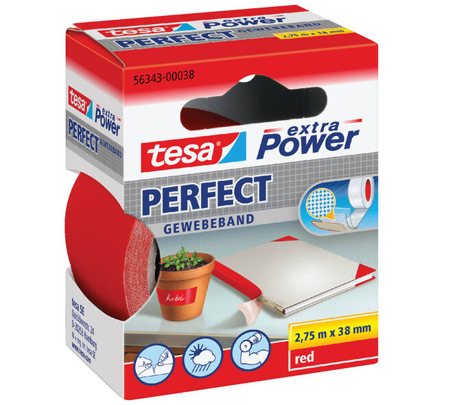 Textieltape tesa® extra Power Perfect 2.75mx38mm rood