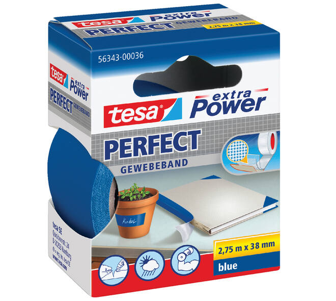 Textieltape tesa® extra Power Perfect 2.75mx38mm blauw