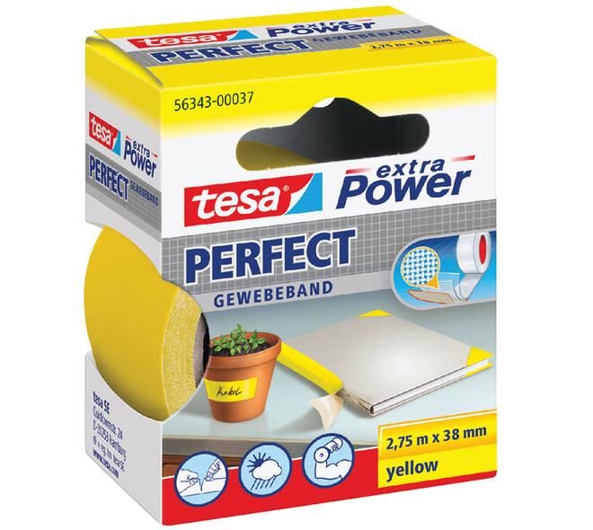 Textieltape tesa® extra Power Perfect 2.75mx38mm geel