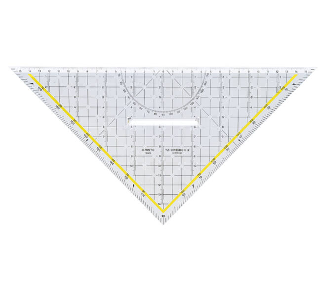 Geodriehoek Aristo 1648/2 325mm met greep transparant
