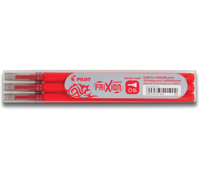 Rollerpenvulling PILOT friXion fijn rood set à 3 stuks