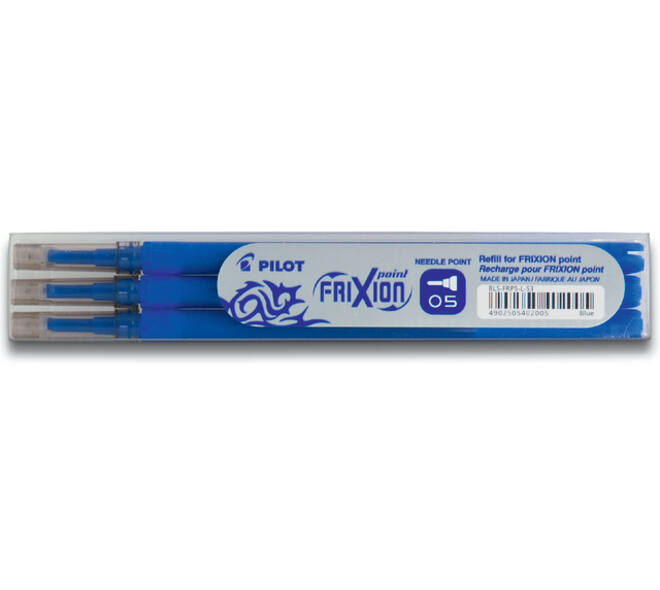 Rollerpenvulling PILOT friXion fijn blauw set à 3 stuks
