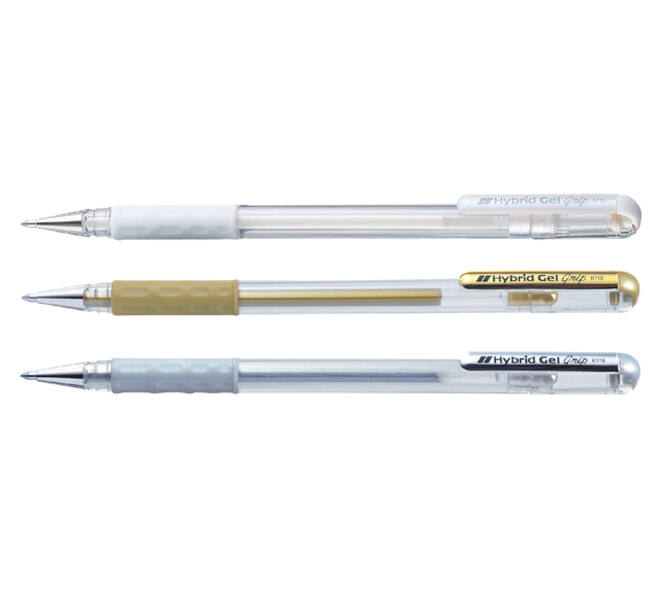 Gelschrijver Pentel K118 Grip medium goud
