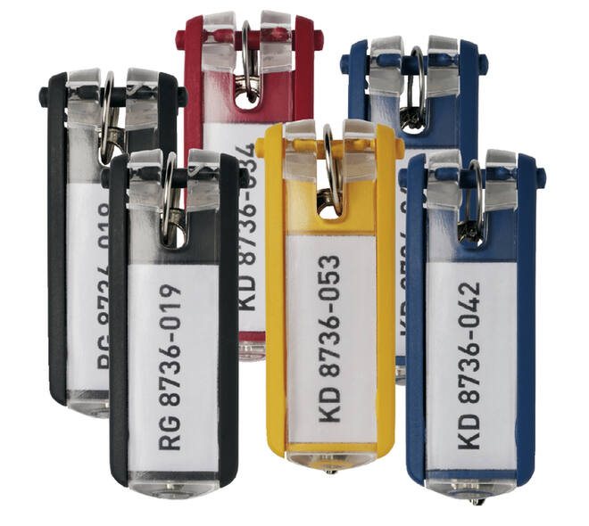 Sleutellabel Durable met ring assorti 6 stuks
