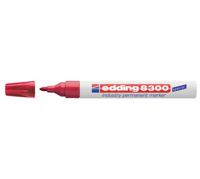 Viltstift edding 8300 industrie rond 1.5-3mm rood