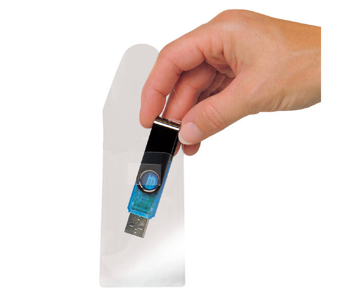 USB hoes Djois 52.5x90mm met sluiting zelfklevend transparant