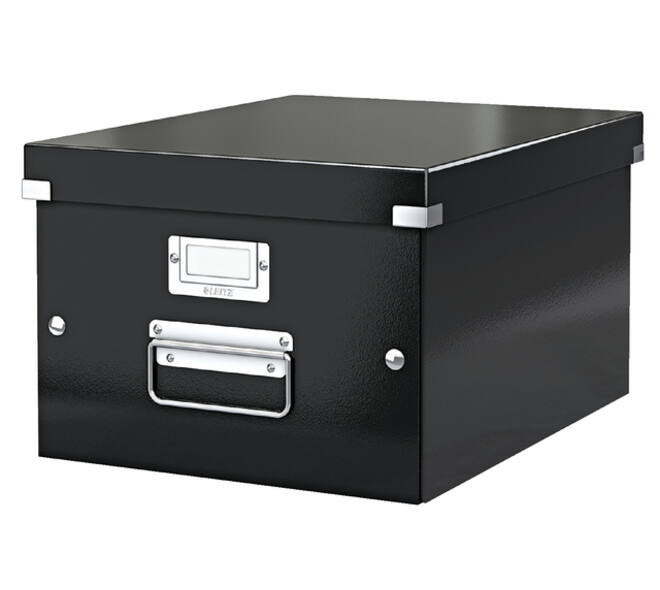 Opbergdoos Leitz Click & Store WOW middel gerecycled karton 281x200x370mm zwart