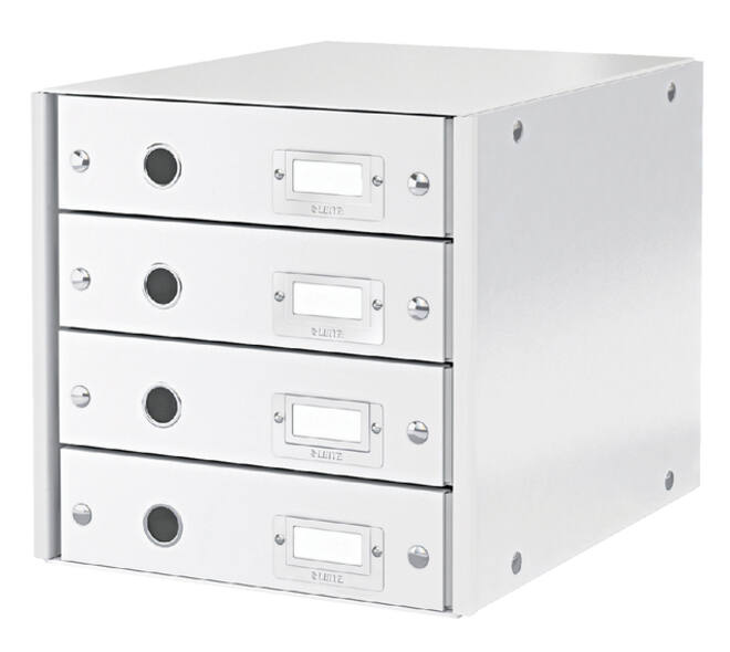 Ladenkast Leitz WOW Click & Store 4 laden gerecycled karton wit