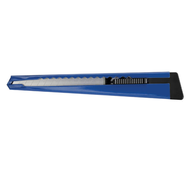 Snijmes Westcott Office 9mm met schuifsluiting en metalen houder blauw