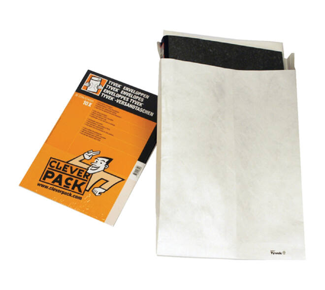 Envelop CleverPack Tyvek E4 305x394mm zelfklevend wit pak à 10 stuks