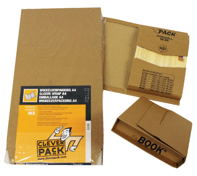 Wikkelverpakking CleverPack A4 zelfklevend bruin pak à 25 stuks