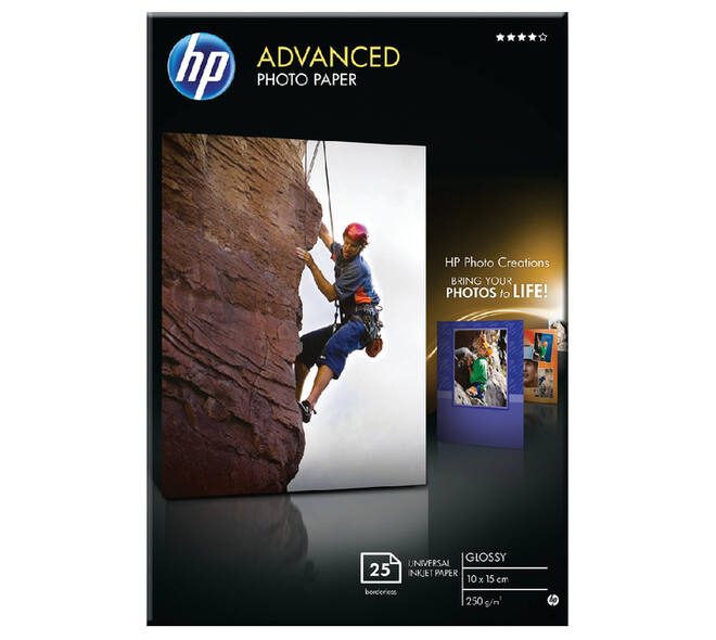 Inkjetpapier HP Q8691A 10x15cm photo glossy 250gr 25 vel