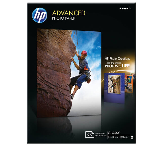 Inkjetpapier HP Q8696A 13x18cm photo glossy 250gr 25 vel