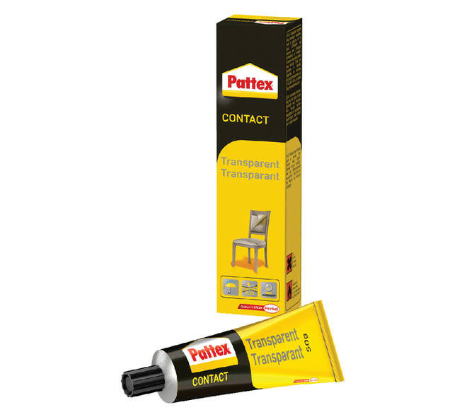 Contactlijm Pattex tube 50 gram op blister transparant