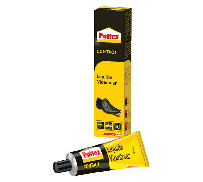 Contactlijm vloeibaar Pattex tube 50 gram op blister